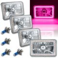 4X6" Pink SMD LED Halo Angel Eye Headlight Headlamp Halogen Light Bulbs Set of 4