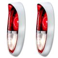 1954 Chevy Passenger Car Stock Clear Red Tail Back Up Light Lens Assembly Pair