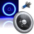 5-3/4" H5006 H5001 SMD Blue LED Halo Black Halogen H4 Light Headlight Angel Eye