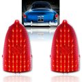 55 Chevy Red LED Tail Brake Light Back Up Delete Lens Pair 150 210 Bel Air 1955