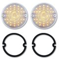 1955-57 Chevy GMC Pickup Truck Clear LED Park Light Lamp Amber Lens Gasket Pair