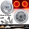 7" Red SC LED Halo Projector Headlight Light Bulb Pair Fits: 77-18 Jeep Wrangler