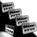 4X6" Chrome LED DRL Octane Light Clear Sealed Beam Headlamp Headlight Set