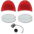 1957 Chevy Bel Air Nomad Rear LED Tail & Back Up Light Lamp Lens w/ Flasher Set