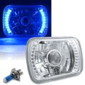 7X6 Blue LED Halo Projector Halogen Crystal Headlight Angel Eye H4 Light Bulb 1x