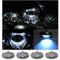 4Pc White LED Chrome Modules Motorcycle Chopper Frame Neon Glow Lights Pods Kit