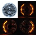 7" Amber LED Projector Halogen Motorcycle Halo Blinker Turn Signal Headlight