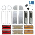 69-70 Chevy & GMC Truck LED Clear Tail Back Up Side Marker Park Light Lenses Set