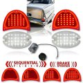 57 Chevy Bel Air Nomad Sequetial LED Tail & Back Up Light Lens w/ Flasher Set