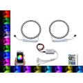 120mm Headlight Multi-Color Changing LED Shift RGB Halo Ring BLUETOOTH Pair