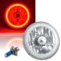 1x 5-3/4" Red SMD LED Halo Angel Eye Crystal Clear Headlight Halogen Bulb EACH