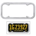 Chrome 1940-55 California 5/8" License Plate 4 Hole Round Edge Steel Frame