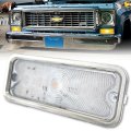 Front LH Amber LED Clear Park Lamp Lens Stainless Trim for 73-80 Chevy GMC Truck