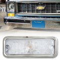 Front RH Amber LED Clear Park Lamp Lens Stainless Trim for 73-80 Chevy GMC Truck