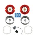 63 Chevy Impala LED Tail Back Up Light Lenses, Gaskets & Chrome Trim w/ Flasher