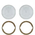 1942-47 Ford Truck / 47-48 Car Clear Park Light Lamp Plastic Lens & Gaskets Pair