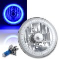 5-3/4" Motorcycle Crystal SMD LED Blue Halo H4 Headlight 60w Halogen Bulb EACH