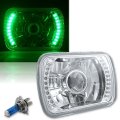 1-7X6 Green LED Halo Projector Halogen Crystal Headlight Angel Eye H4 Light Bulb