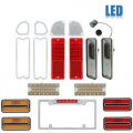 69-70 Chevy & GMC Truck LED Red & Clear Tail Marker Park License Lamp Lenses Set