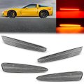 Clear Front & Rear LED Side Marker Light Lens Set For 2005-2013 C6 Corvette