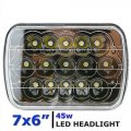 7X6" Black Chrome LED HID  Light Bulbs Clear Sealed Beam Headlamp Headlight