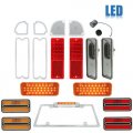 71-72 Chevy & GMC Truck LED Red Tail Marker Park License Amber Light Lenses Set