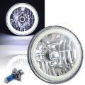 7" H6024/6014 Halogen White COB LED Halo Ring H4 Light Bulb Angel Eye Headlight