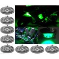 8Pc Green LED Chrome Modules Motorcycle Chopper Frame Neon Glow Lights Pods Kit