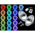 7" RGB Multi-Color White Red Blue Green COB LED Halo Angel Eye Headlight Pair