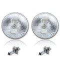 7" Halogen Semi Sealed Beam Stock Headlight Head Lamp Bulbs H4 60/55W Hi/Lo Pair