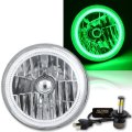 7" Motorcycle Green COB Halo H4 6K 4000Lm Light Bulb LED Headlight Harley