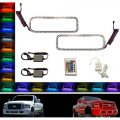 05-07 Ford F-250 Multi-Color Changing LED RGB Halo Lower Headlight Rings Pair IR