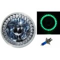 5-3/4 Green LED Angel Eye Motorcycle Halo H4 Headlight Blinker Turn Signal Light