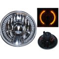 7" Halogen Motorcycle Crystal Clear Amber LED Halo Blinker Turn Signal Headlight