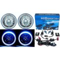 7" HID White LED Halo Ring Angel Eyes Headlight 6000K 6K Light Lamp Bulbs Pair