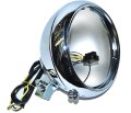 7" Motorcycle Headlight Chrome Housing Headlamp Light Bulb Bucket Fits: Harley