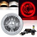 5-3/4" Motorcycle Red Halo Angel Eye Headlight 6k LED 20/40w Light Bulb Harley