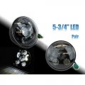 5-3/4" 5.75 LED Octane Projector Light Bulb Headlight Black Crystal Clear Pair