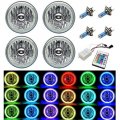 5-3/4 IR RGB COB Color Change White Red Blue Green LED Halo Angel Eye Headlights