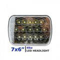 7x6" Black Chrome LED Light Bulbs Clear Sealed Beam Headlight For Jeep Wrangler