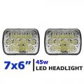 7x6" LED  Light Bulb Clear Sealed Beam Headlamp Headlight PR For Jeep Wrangler