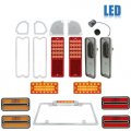 69-70 Chevy & GMC Truck LED SEQUENTIAL Tail Park License Amber Light Lenses Set