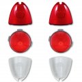 53 1953 Chevy Car Red Outer Tail Turn Signal Back Up Light Lenses Chevrolet Set