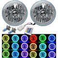 7 Inch RGB COB LED Multi-Color White Red Blue Green Halo Angel Eye Headlights Pair Octane Lighting