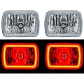 7X6 Inch Red COB LED Glass/Metal Headlight Halogen Light Bulbs Headlamp Pair Octane Lighting