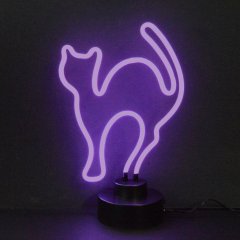 PURPLE CAT NEON SCULPTURE