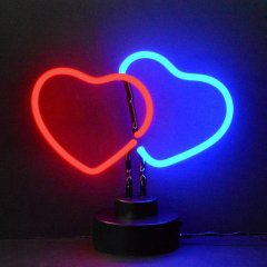 DOUBLE HEARTS NEON SCULPTURE