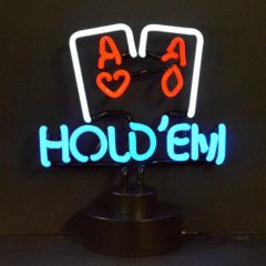 HOLD EM POKER NEON SCULPTURE