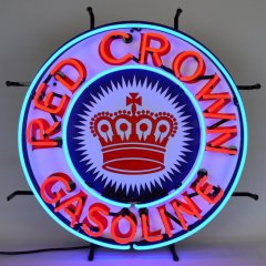 NEONETICS RED CROWN GASOLINE NEON SIGN WITH BACKING