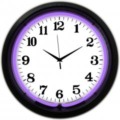 BLACK RIM PURPLE STANDARD NEON CLOCK